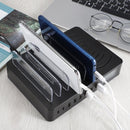 50W 6 USB Ports + 2 USB-C / Type-C Ports + Wireless Charging Multi-function Charger with LED Display & Detachable Bezel, AU Plug