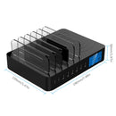 50W 6 USB Ports + 2 USB-C / Type-C Ports + Wireless Charging Multi-function Charger with LED Display & Detachable Bezel, AU Plug