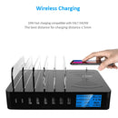 50W 6 USB Ports + 2 USB-C / Type-C Ports + Wireless Charging Multi-function Charger with LED Display & Detachable Bezel, AU Plug
