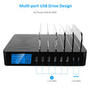 50W 6 USB Ports + 2 USB-C / Type-C Ports + Wireless Charging Multi-function Charger with LED Display & Detachable Bezel, AU Plug