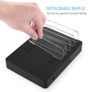 50W 6 USB Ports + 2 USB-C / Type-C Ports + Wireless Charging Multi-function Charger with LED Display & Detachable Bezel, AU Plug