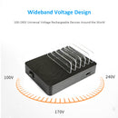 50W 6 USB Ports + 2 USB-C / Type-C Ports + Wireless Charging Multi-function Charger with LED Display & Detachable Bezel, US Plug