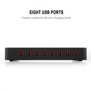 X6 96W 2.4A 8 USB Ports Smart Charger with Detachable Bezel, EU Plug(Black)