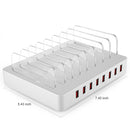 X6 96W 2.4A 8 USB Ports Smart Charger with Detachable Bezel, EU Plug(White)