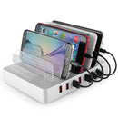 X6 96W 2.4A 8 USB Ports Smart Charger with Detachable Bezel, EU Plug(White)