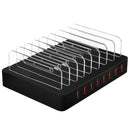 X6 96W 2.4A 8 USB Ports Smart Charger with Detachable Bezel, AU Plug(Black)