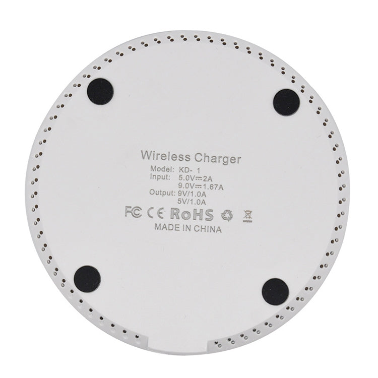 KD-1 Ultra-thin 10W Fast Charging Wireless Charger(White)