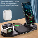 6 in 1 10W Qi Standard Wireless Charger Stand (Black)