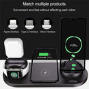 6 in 1 10W Qi Standard Wireless Charger Stand (Black)