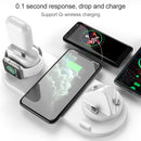 6 in 1 10W Qi Standard Wireless Charger Stand (White)