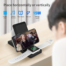 H6 3 in 1 Portable Folding Wireless Charger for iPhone + iWatch + AirPods(Black)