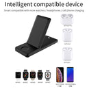 H6 3 in 1 Portable Folding Wireless Charger for iPhone + iWatch + AirPods(Black)