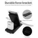 H6 3 in 1 Portable Folding Wireless Charger for iPhone + iWatch + AirPods(Black)