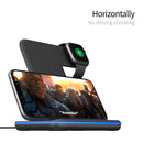 Z5A QI Vertical Magnetic Wireless Charger for Mobile Phones & Apple Watches & AirPods / Samsung Galaxy Buds / Huawei Free Buds, with Touch Ring Light (Black)