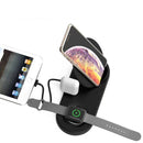 W74 4 in 1 Multifunctional Wireless Charger for iWatch / iPhone / AirPods (Black)