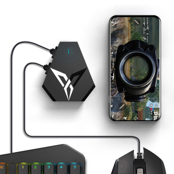 FLYDIGI Q1 Global Official Version Portable Bluetooth 4.0 BLE Mobile Game Keyboard Mouse Converter with Independently Adjustable Mobile Phone Holder, Support for High Frame Mapping(Black)