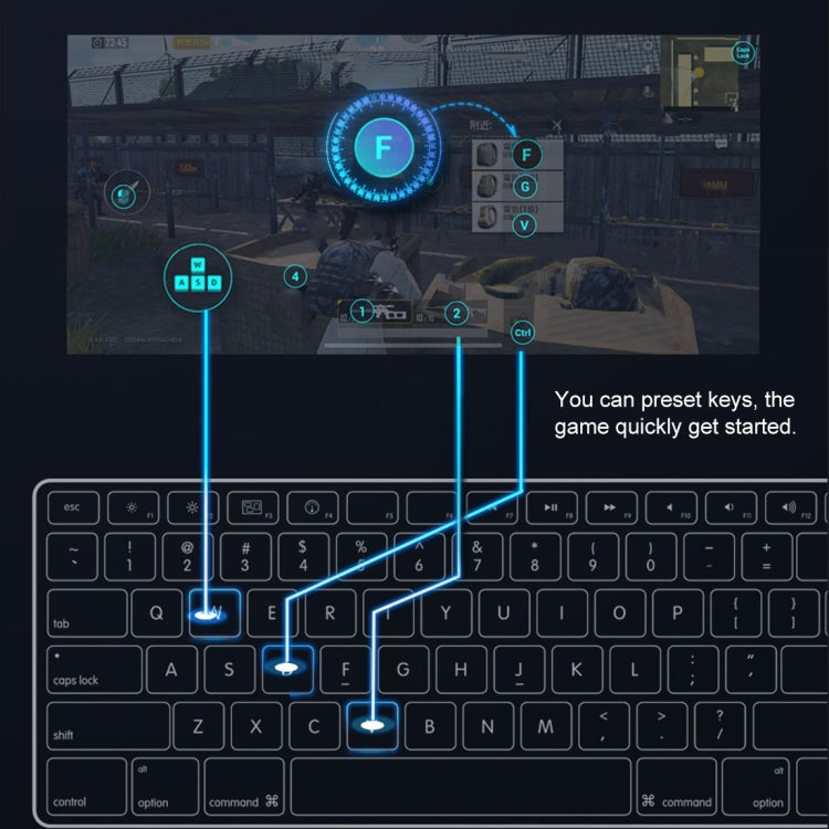 FLYDIGI Q1 Global Official Version Portable Bluetooth 4.0 BLE Mobile Game Keyboard Mouse Converter with Independently Adjustable Mobile Phone Holder, Support for High Frame Mapping(Black)