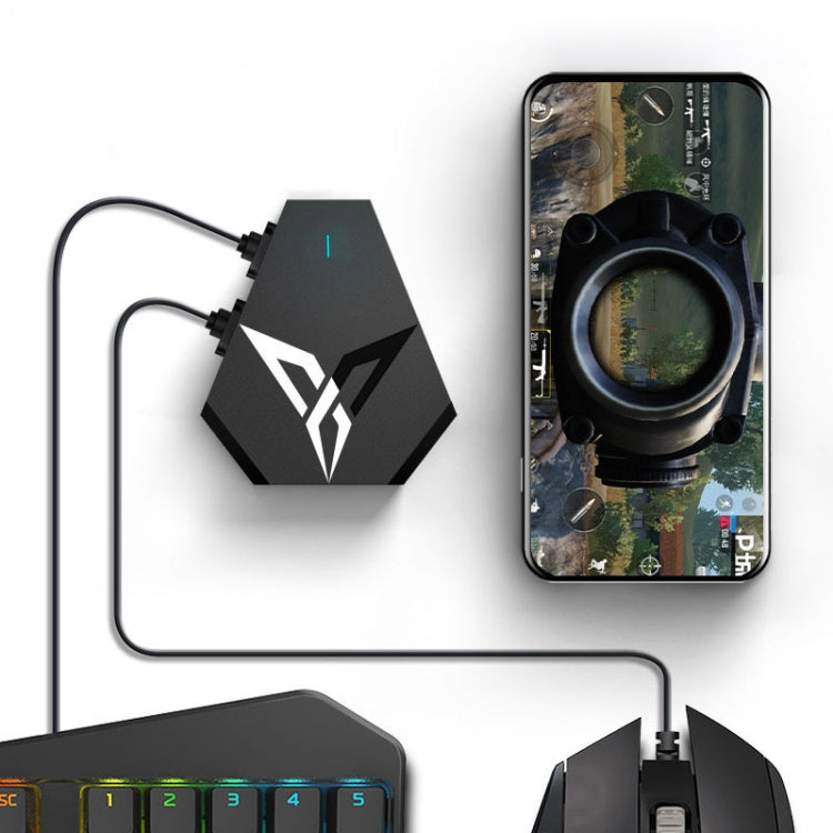 FLYDIGI Q1 Global Official Version Portable Bluetooth 4.0 BLE Mobile Game Keyboard Mouse Converter with Independently Adjustable Mobile Phone Holder, Support for High Frame Mapping(Black)