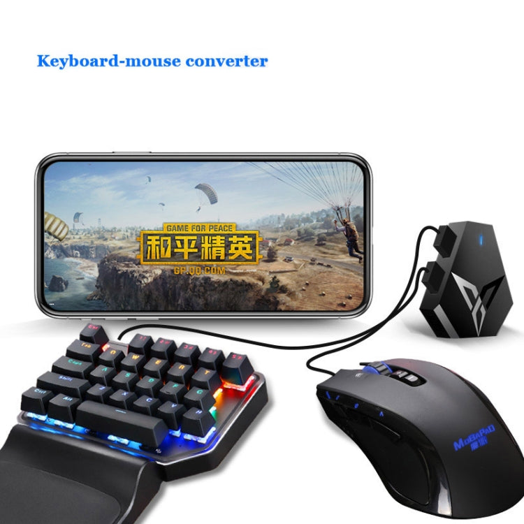 FLYDIGI Q1 Global Official Version Portable Bluetooth 4.0 BLE Mobile Game Keyboard Mouse Converter with Independently Adjustable Mobile Phone Holder, Support for High Frame Mapping(Black)