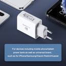 FLOVEME 18W PD + QC 3.0 Dual USB Travel Fast Charger Power Adapter, EU Plug(White)