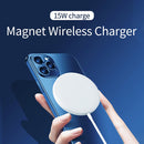 OJD-63 15W Aluminum Alloy Style Round Magsafe Magnetic Wireless Charger for iPhone 12 Series