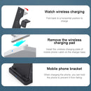 HQ-UD21 3 in 1 Folding Mobile Phone Watch Multi-Function Charging Stand Wireless Charger for iPhones & Apple Watch & Airpods (Black)