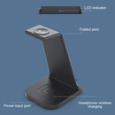 HQ-UD21 3 in 1 Folding Mobile Phone Watch Multi-Function Charging Stand Wireless Charger for iPhones & Apple Watch & Airpods (Black)