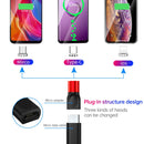 4 in 1 3A 8 Pin & USB-C / Type-C & Micro USB Zinc Alloy Magnetic Charging Head + Micro USB Magnetic Charging Adapter Set(Red)