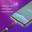 4 in 1 3A 8 Pin & USB-C / Type-C & Micro USB Zinc Alloy Magnetic Charging Head + Micro USB Magnetic Charging Adapter Set(Black)