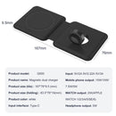 Q500 Foldable Magnetic Dual Wireless Charger for Phones / iWatch / AirPods(Black)