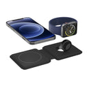Q500 Foldable Magnetic Dual Wireless Charger for Phones / iWatch / AirPods(Black)