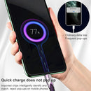 3A 3 in 1 USB to 8Pin + Micro USB + USB-C / Type-C Zinc Alloy Super-fast Charging Cable (Green)