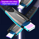 3A 3 in 1 USB to 8Pin + Micro USB + USB-C / Type-C Zinc Alloy Super-fast Charging Cable (Green)