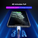 3A 3 in 1 USB to 8Pin + Micro USB + USB-C / Type-C Zinc Alloy Super-fast Charging Cable (Green)