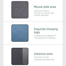 OJD-36 QI Standard 10W Lighting Wireless Charger Rubber Mouse Pad, Size: 26.2 x 19.8 x 0.65cm (Grey)