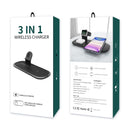 OJD-55 3 in 1 15W Multi-function Fast Charging Wireless Charger for iPhones & iWatches & AirPods (White)