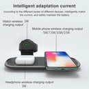 OJD-55 3 in 1 15W Multi-function Fast Charging Wireless Charger for iPhones & iWatches & AirPods (White)