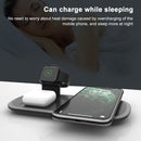 OJD-55 3 in 1 15W Multi-function Fast Charging Wireless Charger for iPhones & iWatches & AirPods (White)