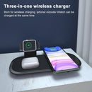 OJD-55 3 in 1 15W Multi-function Fast Charging Wireless Charger for iPhones & iWatches & AirPods (White)