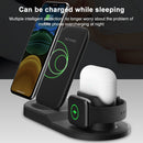OJD-45 3 in 1 QI 10W Mobile Phone + Watch + 8 Pin Earphone Charging Port Multi-function Wireless Charger for Mobile Phones & Watches & AirPods 2(White)