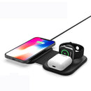F20 3 in 1 15W Multi-function Magnetic Folding Wireless Charger for iPhone 12 Series & Apple Watches & AirPods 1 / 2 / Pro(Black)