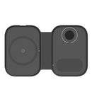 F20 3 in 1 15W Multi-function Magnetic Folding Wireless Charger for iPhone 12 Series & Apple Watches & AirPods 1 / 2 / Pro(Black)