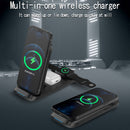 V8 3 in 1 Folding Portable Mobile Phone Watch Multi-Function Charging Stand Wireless Charger for iPhones & Apple Watch & Airpods (White)
