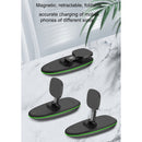 V9 3 in 1 Retractable Folding Multi-function Magnetic Wireless Charging Base for Phones & Apple Watch Series & AirPods(White)