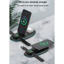 V9 3 in 1 Retractable Folding Multi-function Magnetic Wireless Charging Base for Phones & Apple Watch Series & AirPods(White)