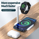 adj-984 2 in 1 Electromagnetic Induction Wireless Charger for Mobile Phones & Apple Watches & AirPods(Black)
