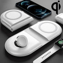 WS39A 15W Foldable Dual Wireless Charger Base for Mobile Phones & Apple Watches & AirPods(White)