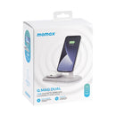 MOMAX UD20 Q.MAG DUAL 15W Magnetic Dual Wireless Fast Charging Charger for iPhone 12 Series (Light Grey)