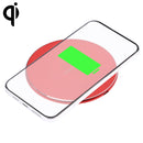 10W QI Plaid Pattern Round Metal Wireless Charger (Red)