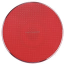 10W QI Plaid Pattern Round Metal Wireless Charger (Red)